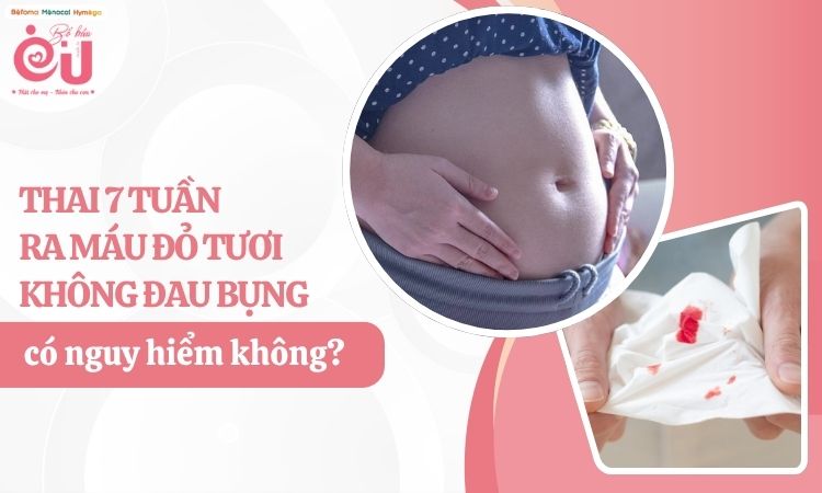 Thai 7 tuần ra máu đỏ tươi không đau bụng